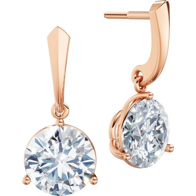 DF dámske náušnice 6419, růžové zlato s laboratorními diamanty o celkové váze 6.00 ct VS1/F