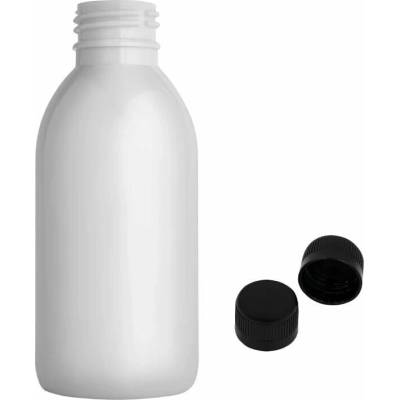 Tera Plastová lahvička bílá s černým uzávěrem 150 ml