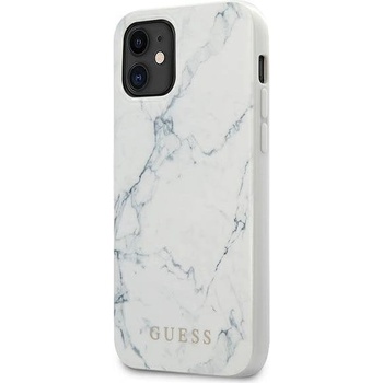 GUESS Кейс Guess GUHCP12SPCUMAWH за iPhone 12 mini 5, 4", бял / бял, твърд, Marble (GUE000889)