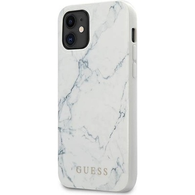 GUESS Кейс Guess GUHCP12SPCUMAWH за iPhone 12 mini 5, 4", бял / бял, твърд, Marble (GUE000889)