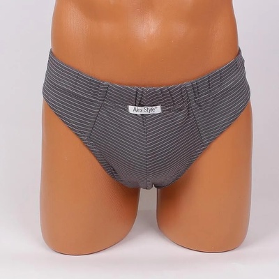 Мъжки слип в сив цвят с бяло райе