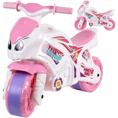 Teddies motorka růžovo-bílá plast 35x53x74cm