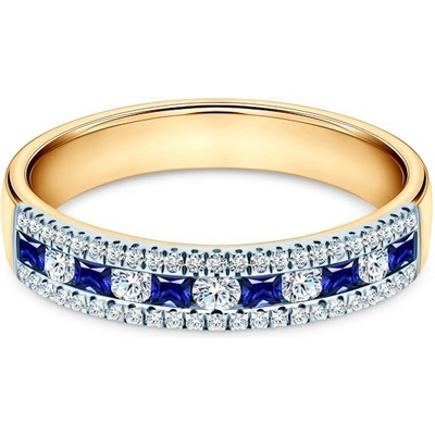 Savicki Zásnubný prsteň dvojfarebné zlato modré zafíry diamanty SAVR46027 Y SA