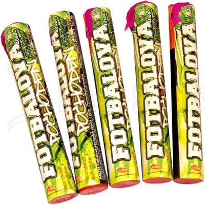 Fotbalová pochodeň zelená + bílý dým 25mm 5 ks