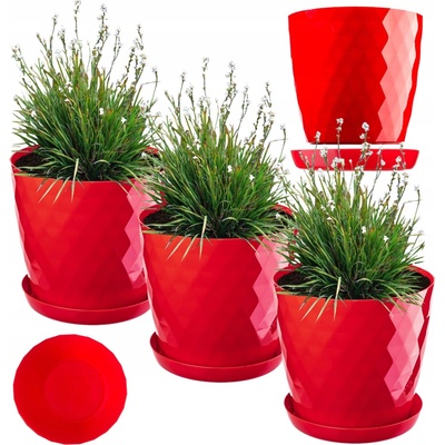Kadax Květináč 25 x 25 x 23 cm plast červený