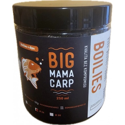 Big mama carp Boilies v Dipu Losos Broskev Black Pepper 250ml 20mm