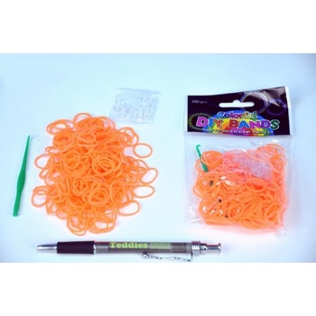 Loom bands Gumičky pro pletení náramků 200 ks oranžová