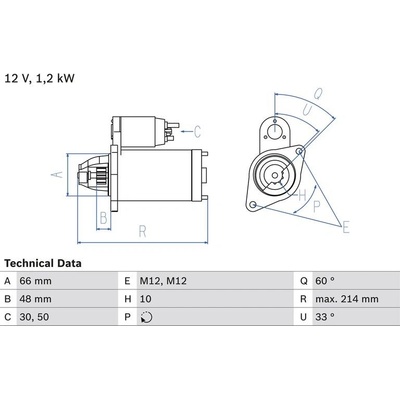BOSCH 0 986 022 430 Startér (0986022430)