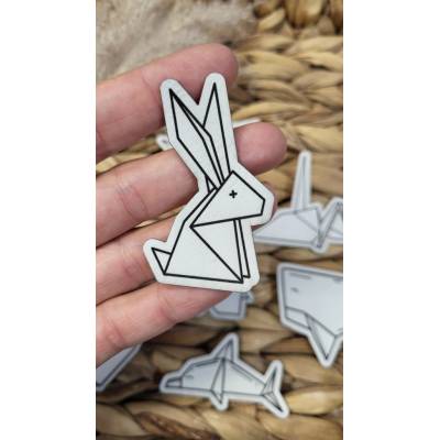 Koženkový štítok Origami zajko Laser koženka: Brúsená medená