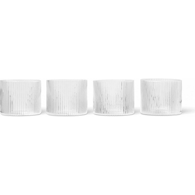 Ferm Living Skleničky Ripple Lowear čirá barva sklo 4 x 200 ml