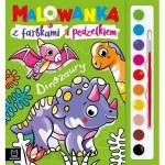 AKSJOMAT Painting with dyes and pedzelka. Dinosaurs