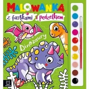AKSJOMAT Painting with dyes and pedzelka. Dinosaurs