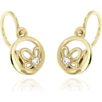 Zlatnictví U Kostela dětské náušnice bílé kytičky 1079žb