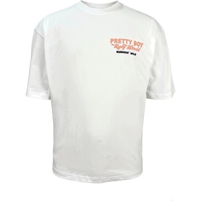 Pretty boy ugly world Детска тениска PRETTY BOY UGLY WORLD The Pretty Boy Ugly World Cotton Short Sleeve Crew Neck Oversized Fit T-Shirt Mens - White
