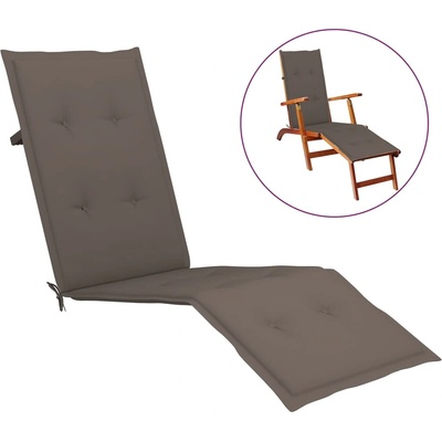 vidaXL Възглавница за стол шезлонг таупе (75+105)x50x4 см (314181)