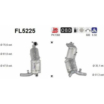 Filtr sazových částic, výfukový systém AS FL5225