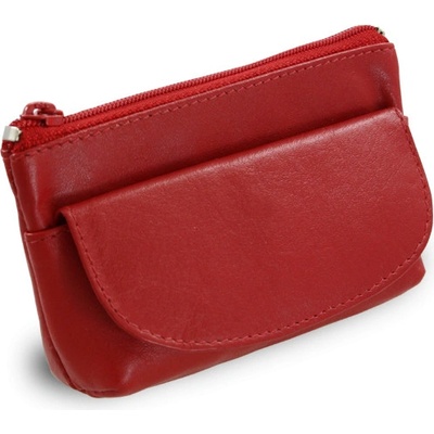 Červená kožená se zipovou a klopnovou kapsičkou 619 0369 31