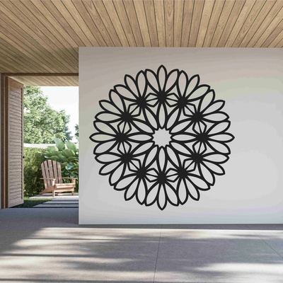 Drevená mandala na stenu - Flower (1433)
