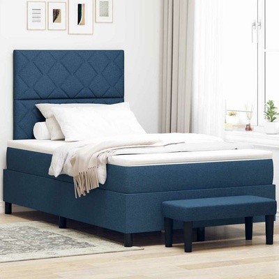 zahrada-XL 3344141 Postel s boxspringem s matrací s čelo Modrá textil