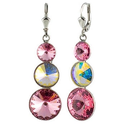 Klimm Rivoli se Swarovski Elements s třemi kameny Light Rose 13030