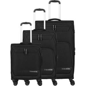 Travelite Комплект пътни куфари Travelite Kick Off 4w S, M exp, L exp Black Travelite | Cheren | МЪЖЕ | UNI