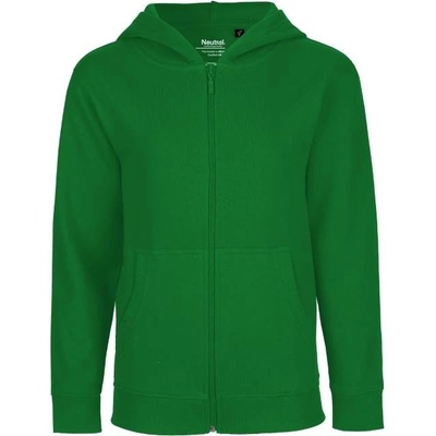 Neutral O 13301 detská mikina na zips s kapucňou green