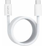 4smarts Здрав кабел с вграден магнитен органайзер за устройства с USB-C порт (150 см) - 4smarts USB-C to USB-C RollUp Magnetic Cable 100W (бял) (541012)