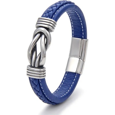 Predator Q1 Goldstone – pánské náramky, modrá modrá kůže pánské náramky