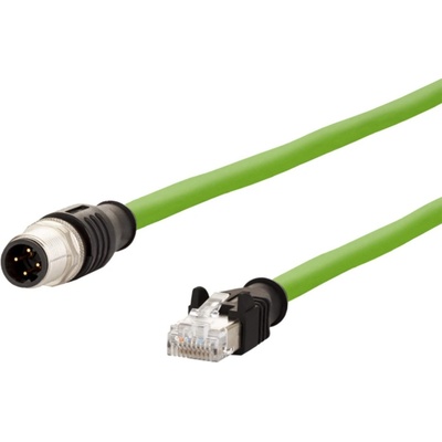 Metz Connect 21.16.8822 M12 4pin (M) kód D - RJ45(M), ohebný, torzní, 1m