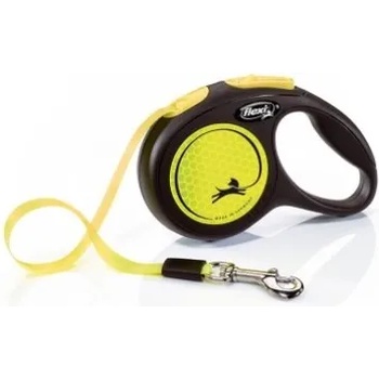 flexi NEON M Ролетен повод за куче 5м лента, до 25kg