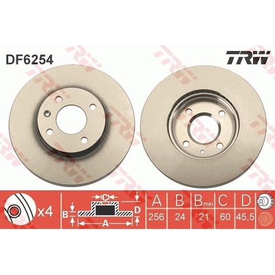 Brzdový kotúč TRW DF6254