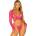Leg Avenue Wrap-Around Crop Top & Panty Raspberry