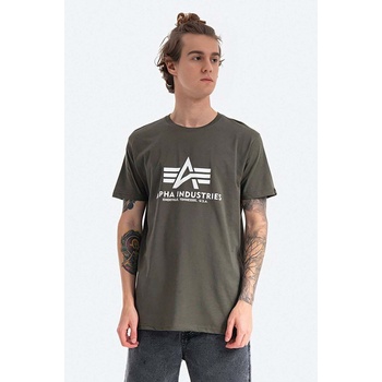 Alpha Industries Памучна тениска Alpha Industries Basic T-Shirt в зелено с принт 100501.142 (100501.142)