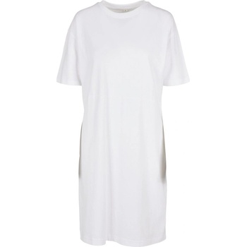 Build Your Brand tričkové šaty s rozparkem bílá