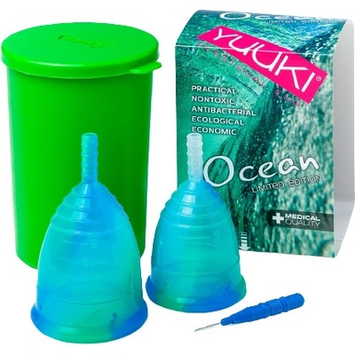 Yuuki MIX dva menstruační kalíšky OCEAN menší + větší Ocean SOFT 2 ks