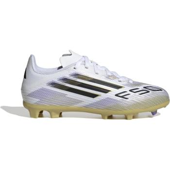 Adidas Юношески футболни бутонки Adidas F50 League Juniors Firm Ground Football Boots - White/Blk/Gold
