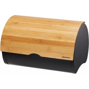 Klausberg Кутия за хляб Klausberg KB 7711, 32 см, Лека и здрава конструкция, Бамбук, Кафяв/черен (KB 7711)