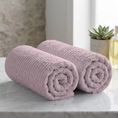 Knitva sada 2 ks ručníků vlnky 50 x 100 cm starorůžová