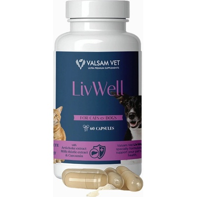 Valsam Vet LIVWELL podpora pečene a metabolizmu pre psy a mačky 60 kapsúl