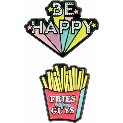 Legami súprava samolepiek cutie set Of 2 metal stickers be happy
