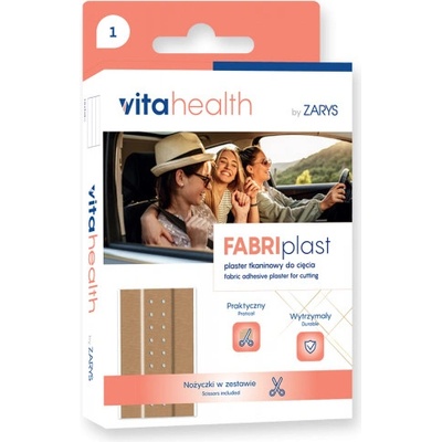 VitaHealth – FABRIplast náplast textilní ke stříhání + nůžky