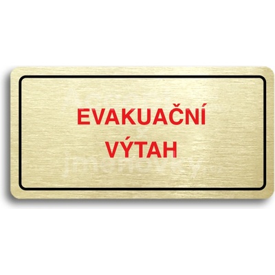 ACCEPT Piktogram EVAKUAČNÍ VÝTAH - zlatá tabulka - barevný tisk