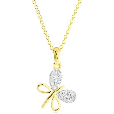 Gemmax Zlatý řetízek s motýlkem se zirkony GLSCB-39091-36261