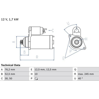 BOSCH 0 986 020 300 Startér (0986020300)