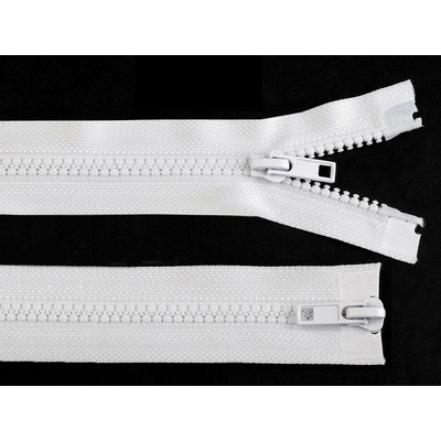 Zips kostený 5 mm deliteľný 2 jazdce/dvojcestný 100 cm bundový Farba: 101 biela