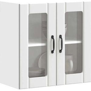 vidaXL Кухненски стенен шкаф със стъклена врата Lucca бял (853907)