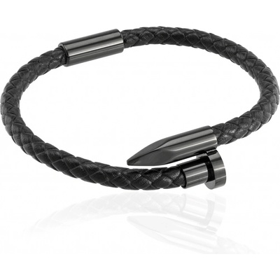 Sam's Artisans kožený černý hrot chirurgická ocel INRM097