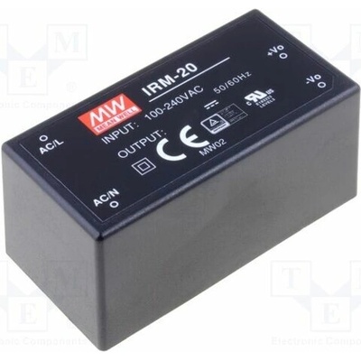 MEAN WELL IRM-20-15 Měnič: AC/DC; 21W; Uvst: 85÷264VAC,120÷370VDC; Uvýst: 15VDC; OUT: 1