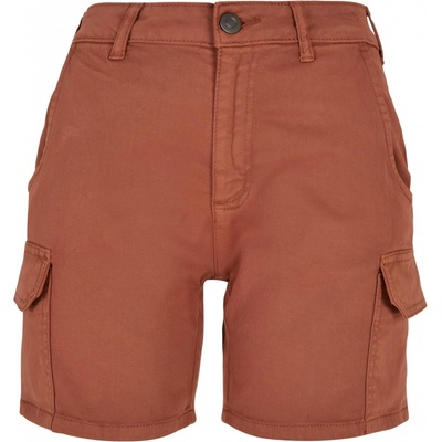 Ladies High Waist Cargo Shorts terracotta