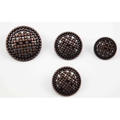Luxusný gombík so spodným prišitím - matná meď - priemer 2,3 cm